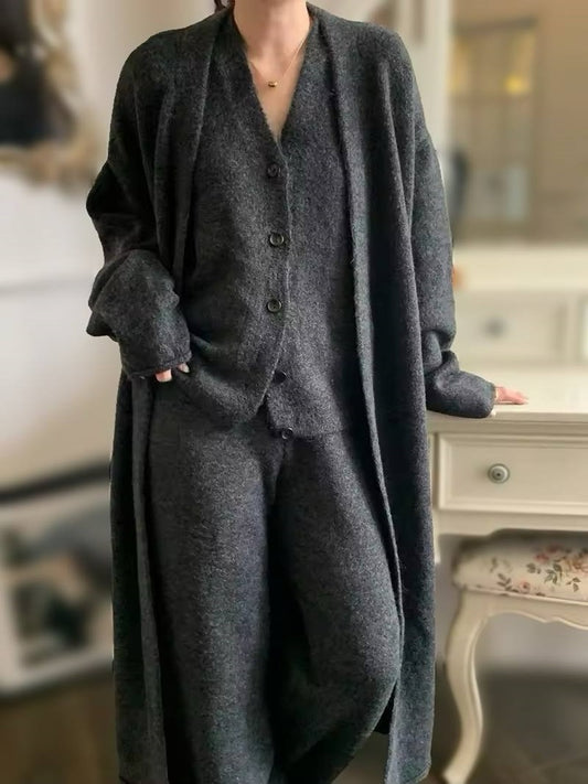 Three  Pieces Set (Cardigan, Vest & Pant)