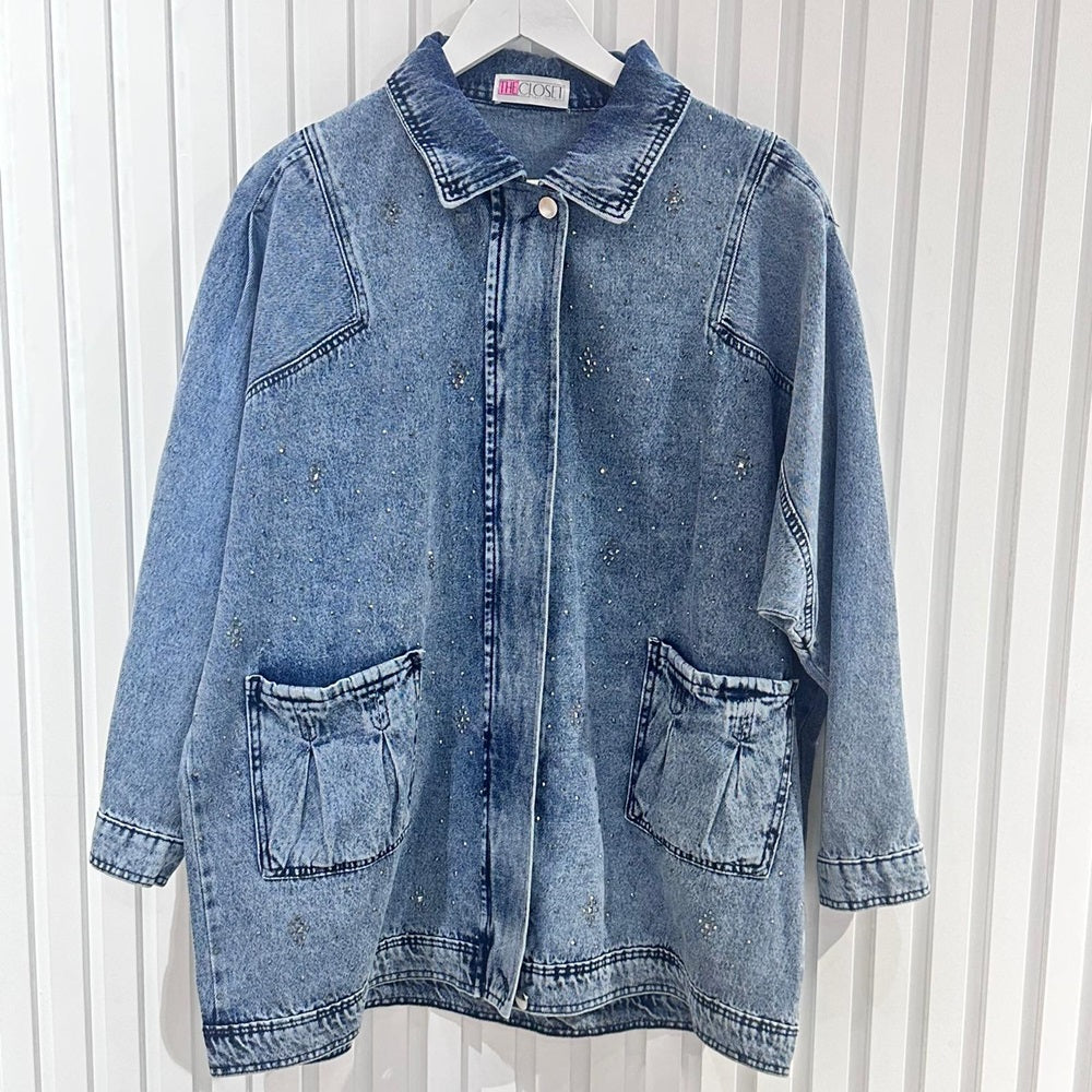 Jeans Jacket with Crystal
