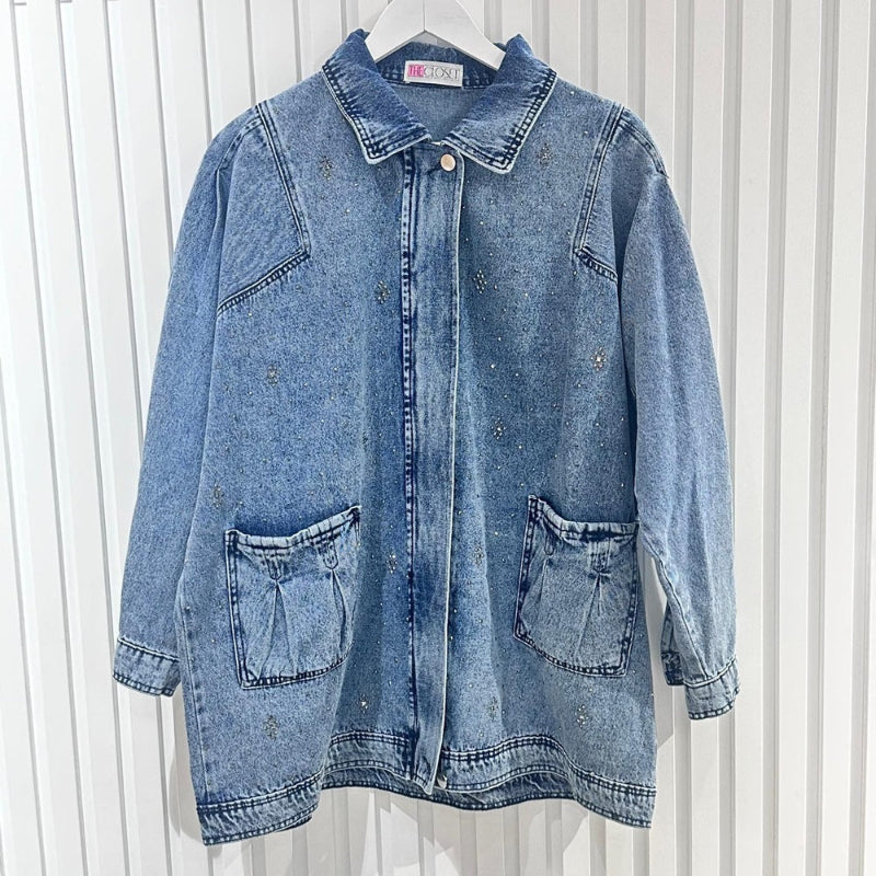 Jeans Jacket with Crystal