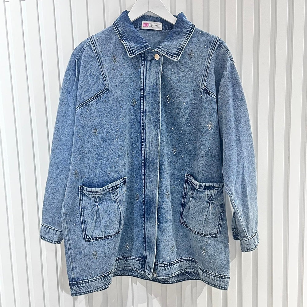 Jeans Jacket with Crystal