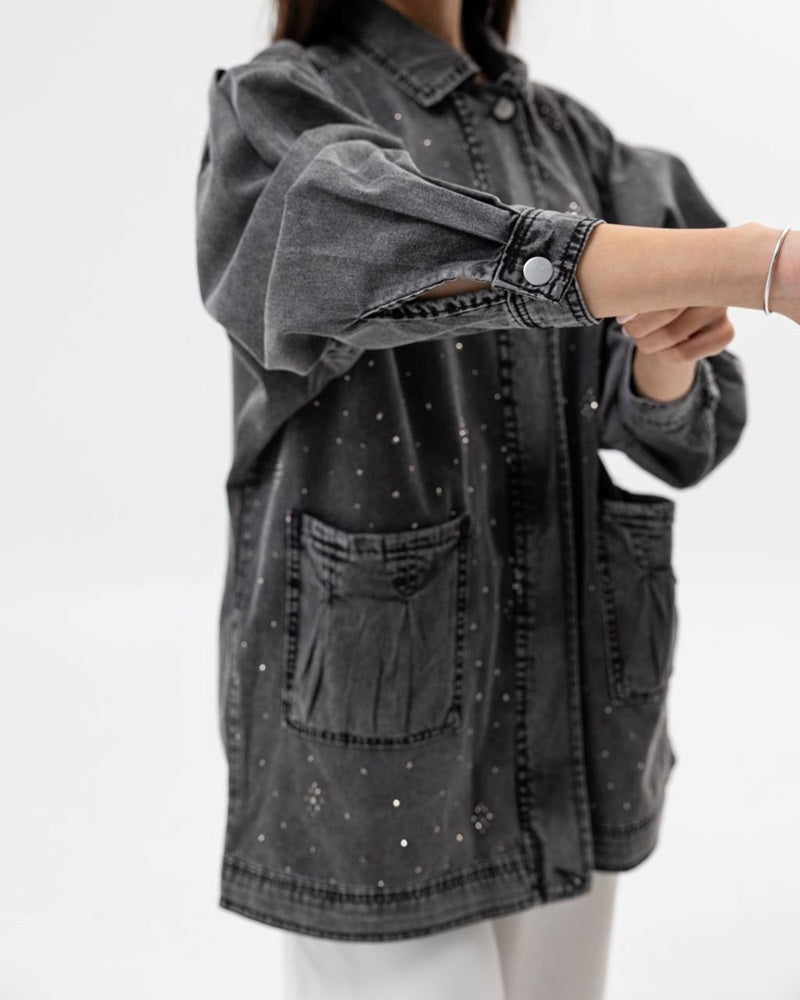 Jeans Jacket with Crystal