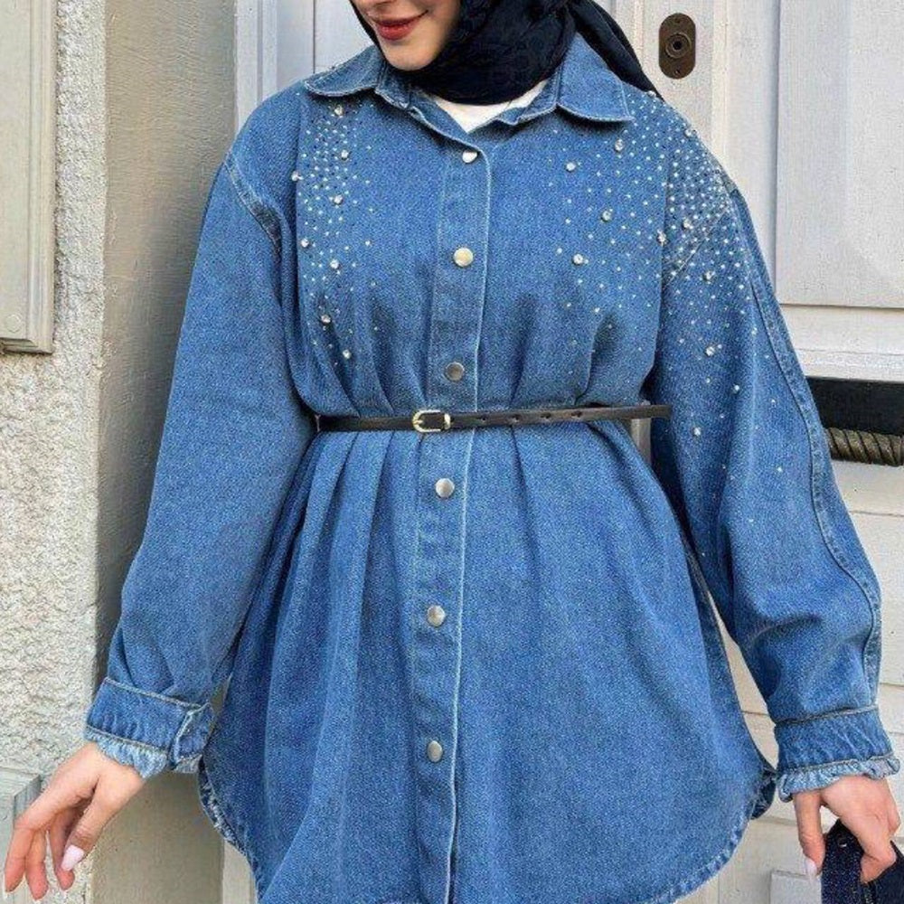 Jeans Shirt w/Crystals