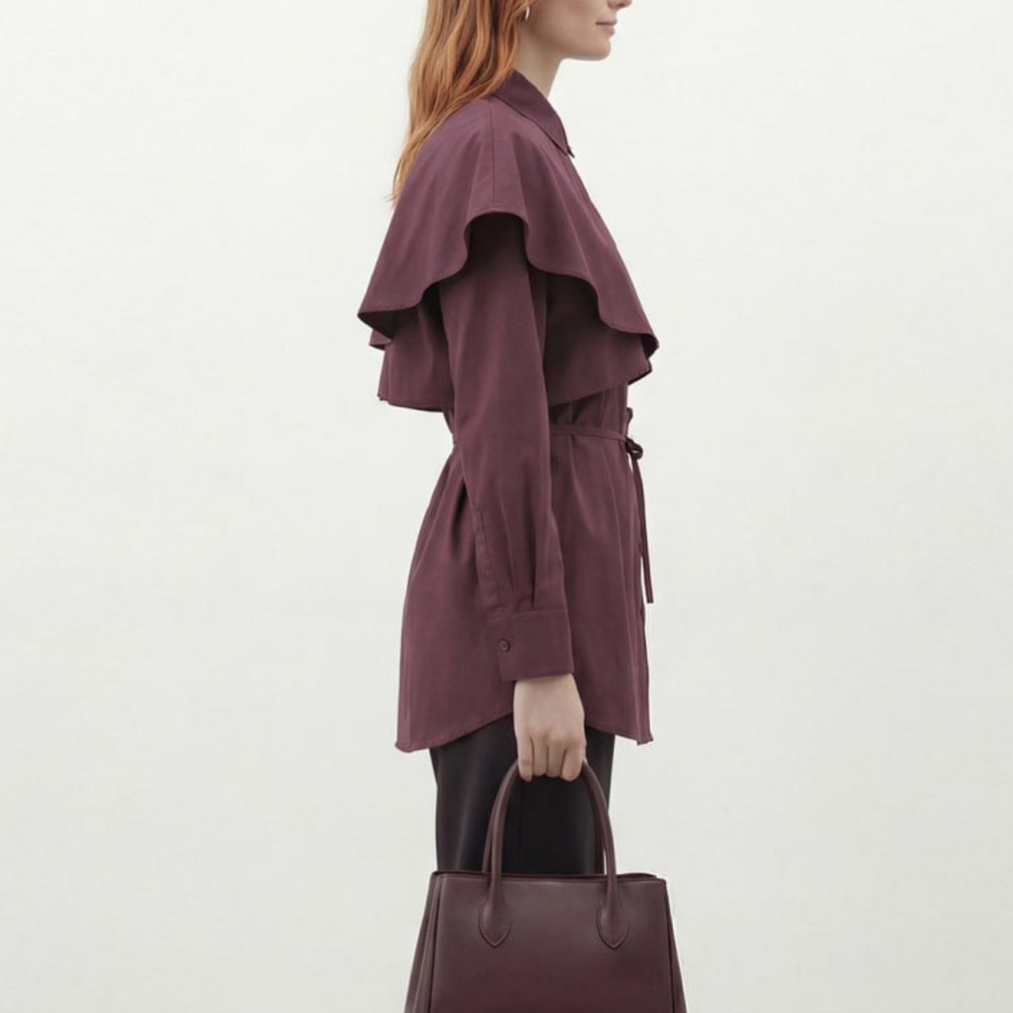 Layered Collar Belted Shirt