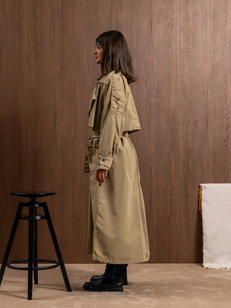 Cotton Trench Coat with Belt