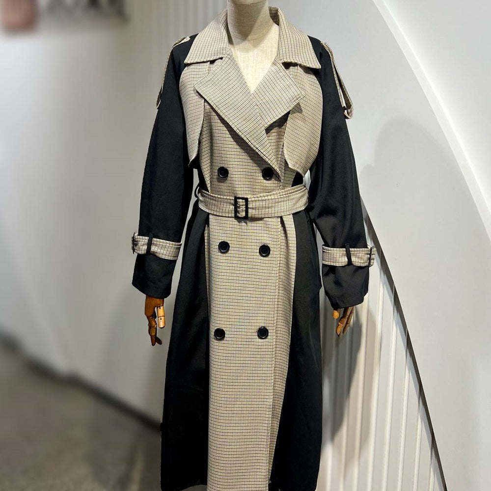 Plaid Two Tone Trench