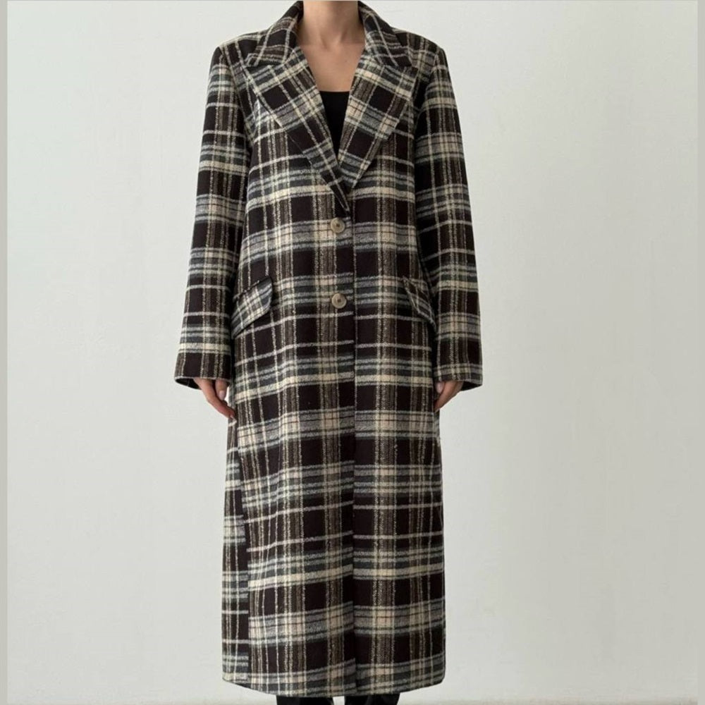 Long Plaid Coat