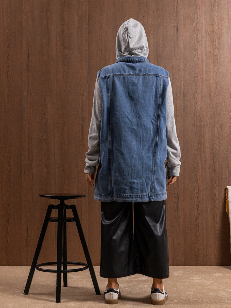 Oversized Long Denim Jacket