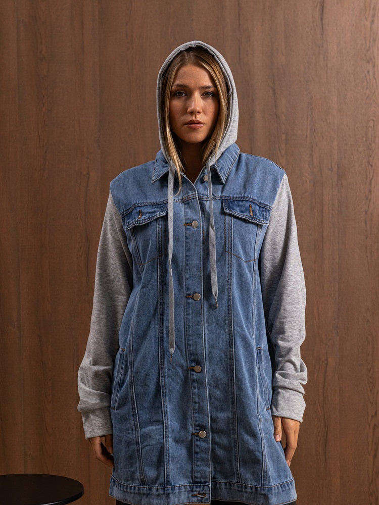 Oversized Long Denim Jacket