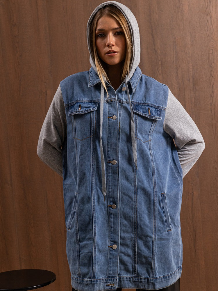 Oversized Long Denim Jacket