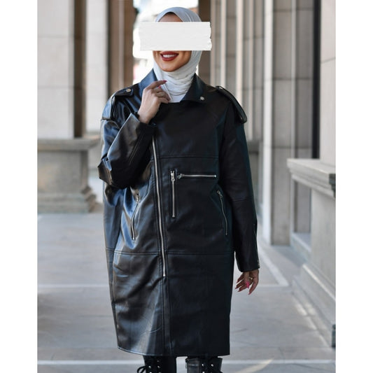 Mid Length Leather Jacket