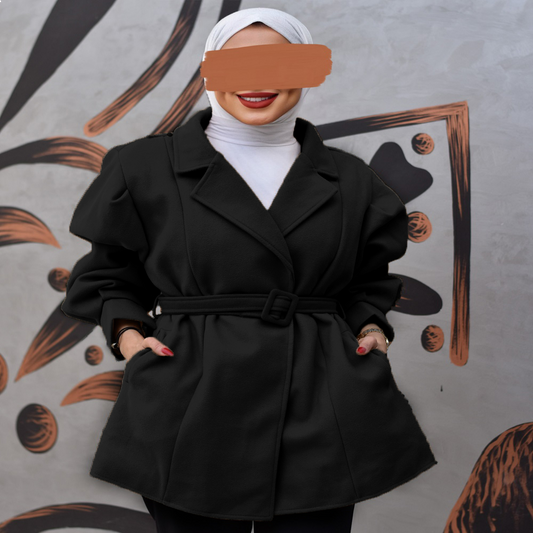 Woolen Coat with Strap