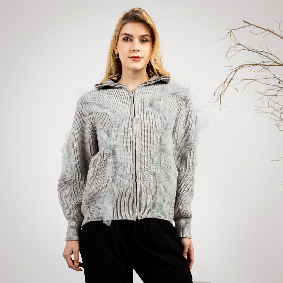 Stand Collar Knitted Sweater
