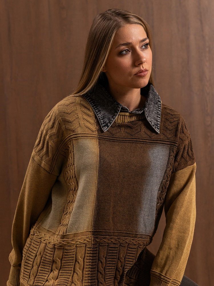 Collared Jeans Sweater