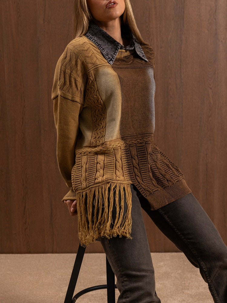 Collared Jeans Sweater