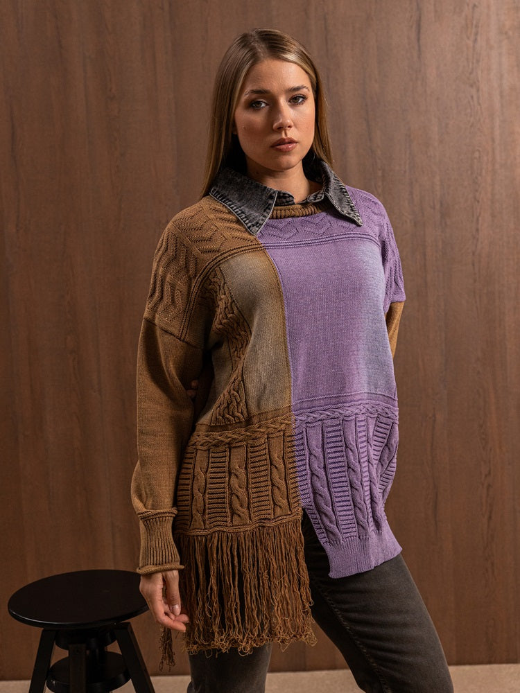 Collared Jeans Sweater