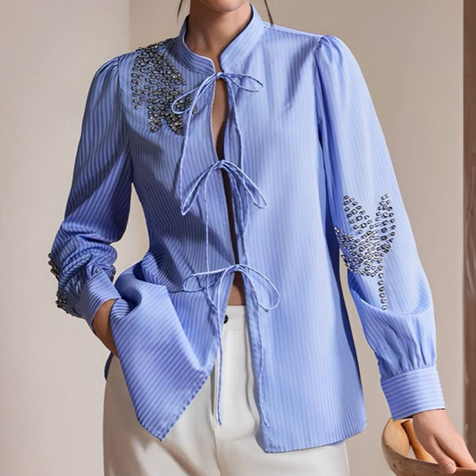 Striped Shirt with Crystals