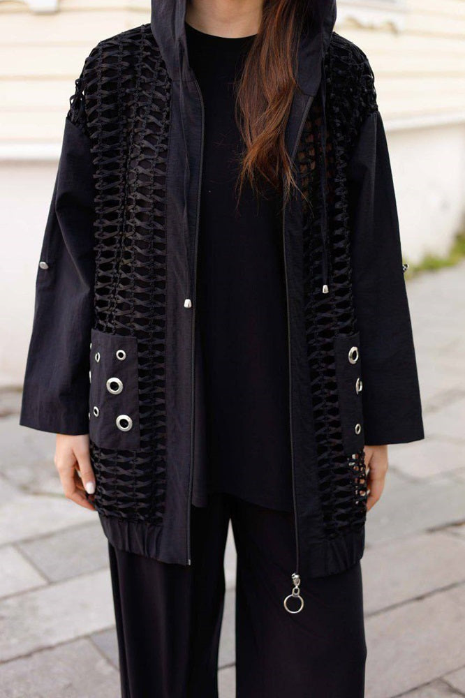 Stylish 3 Pieces Set/ This Set Include: Mesh Jacket, Inner Blouse and Pant