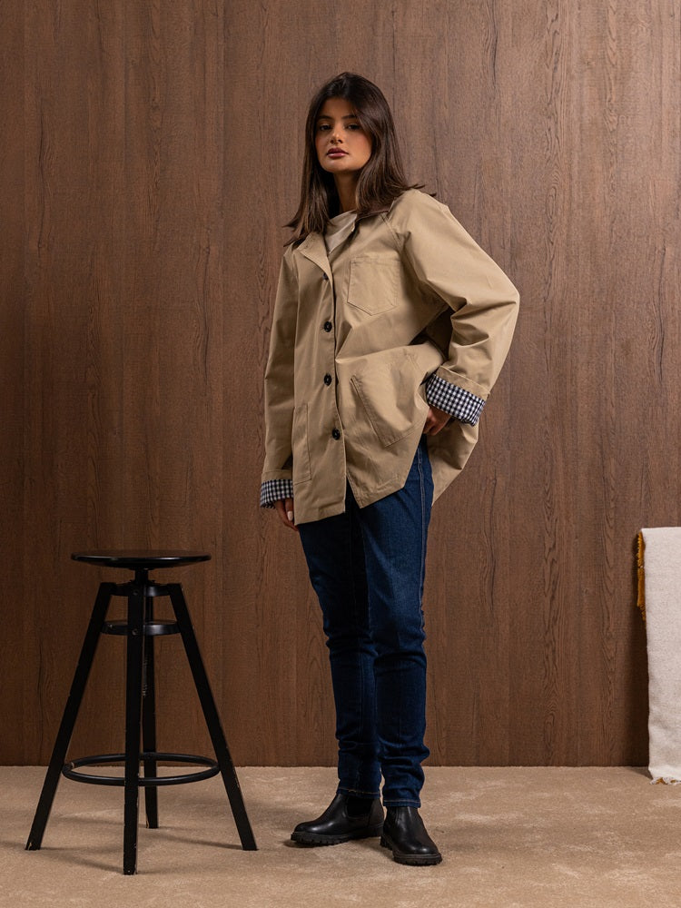 Jacket with Brown Collar