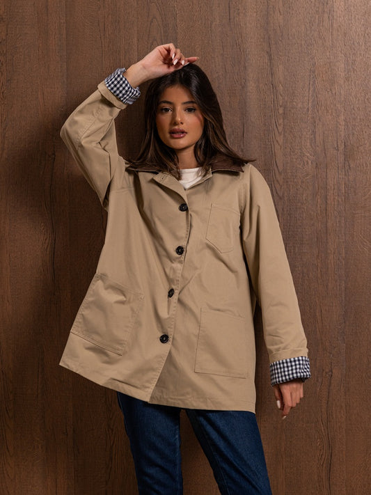 Jacket with Brown Collar