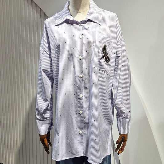 Striped Shirt with Stones