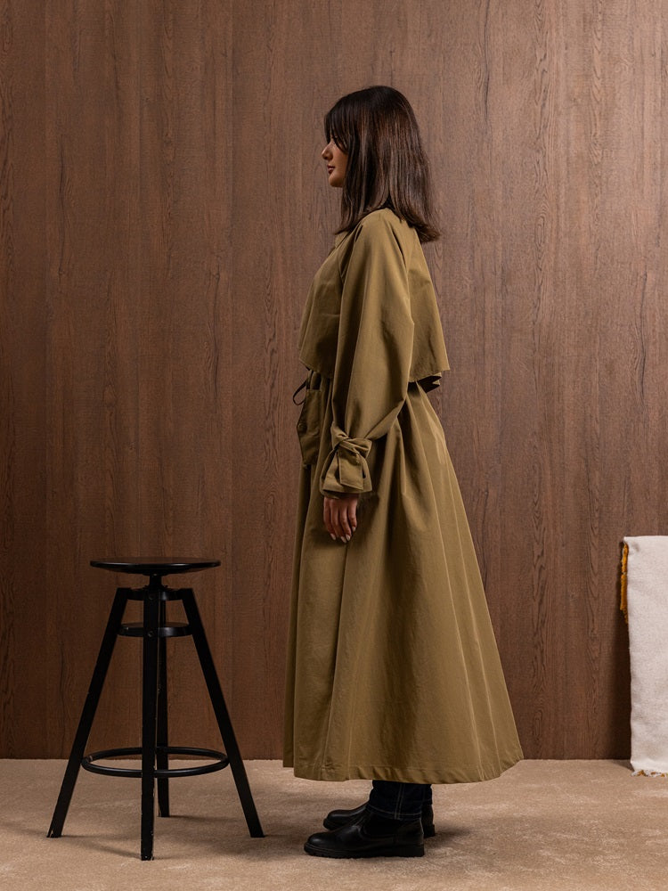 Cotton Trench Coat with Belt