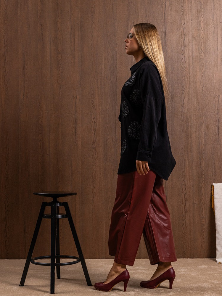 Embroidered Floral Shirt