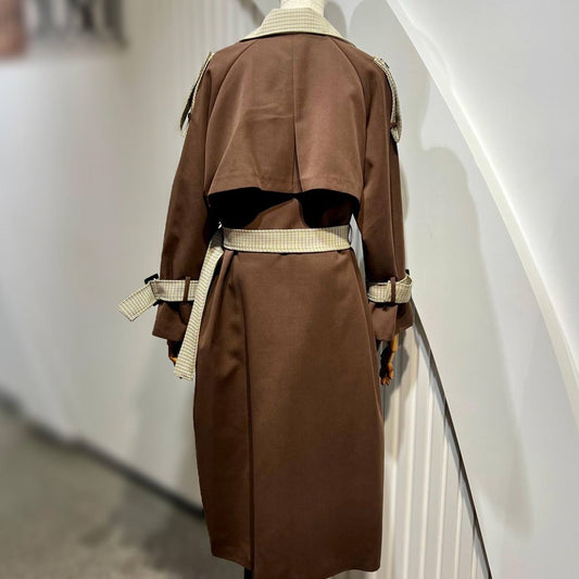 Plaid Two Tone Trench