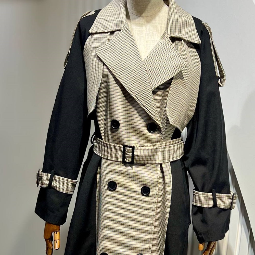 Plaid Two Tone Trench
