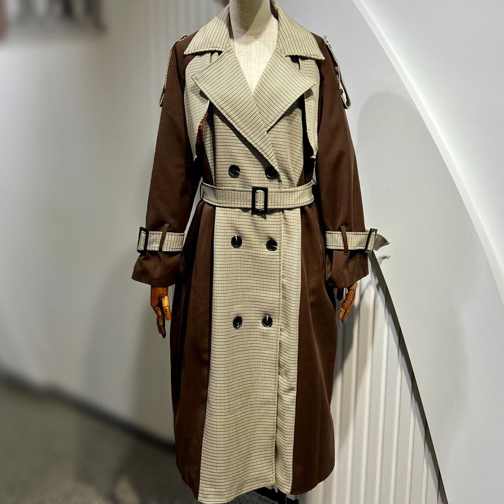 Plaid Two Tone Trench