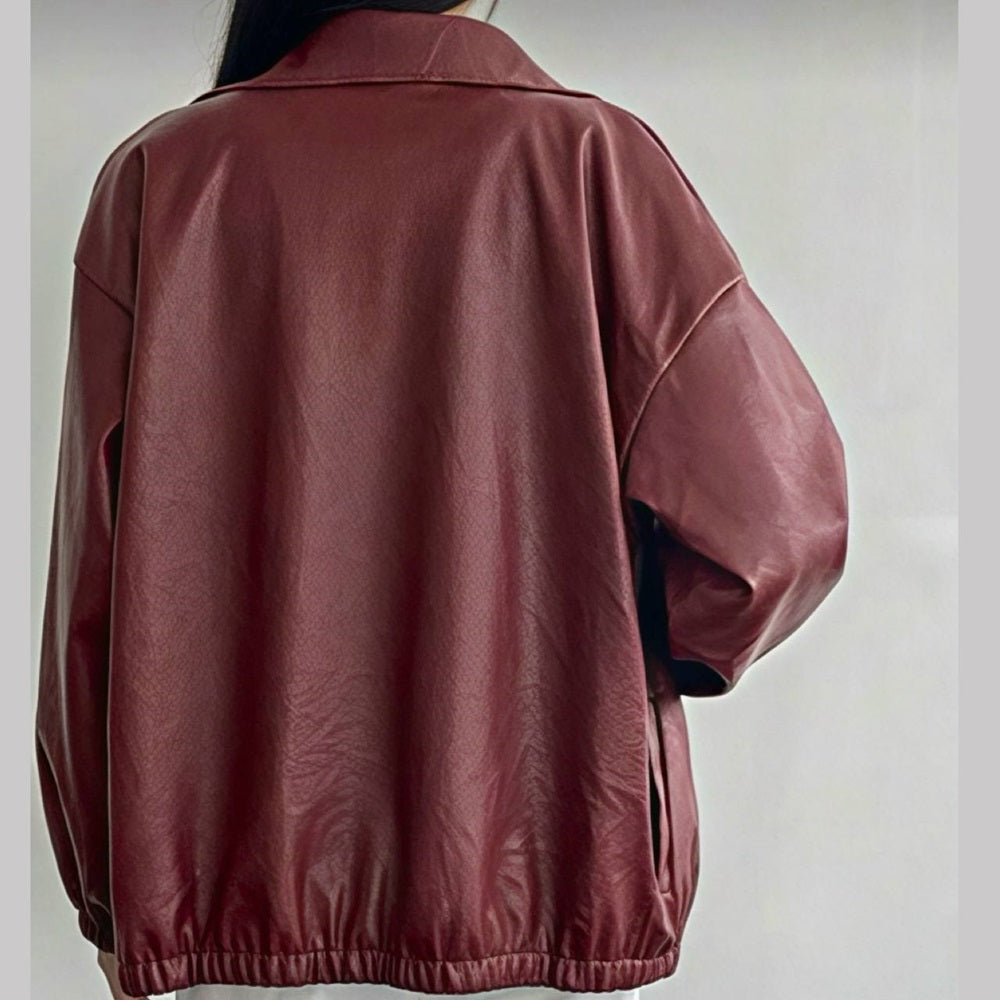 Oversized Leather Jacket