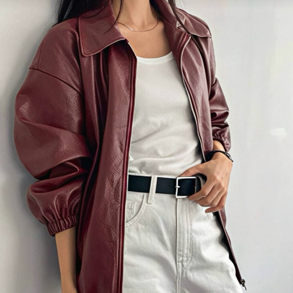 Oversized Leather Jacket