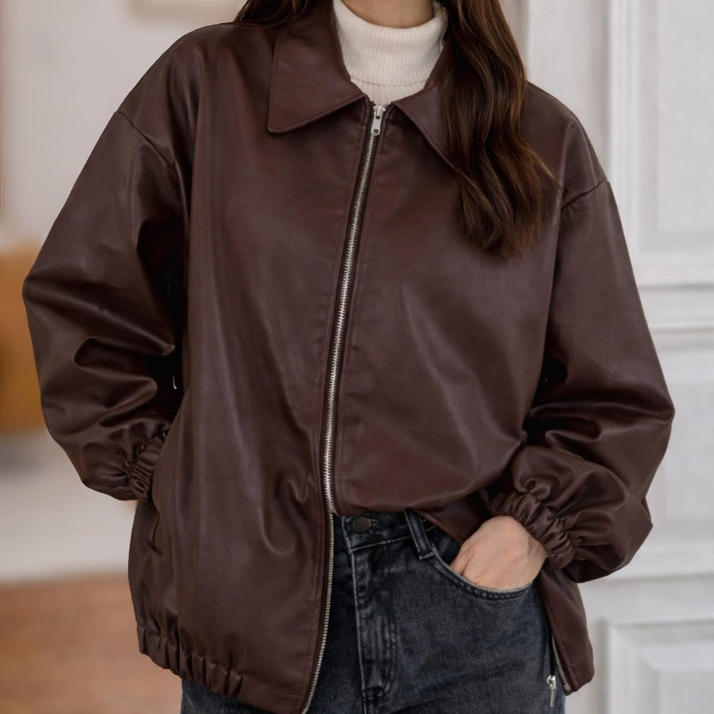 Oversized Leather Jacket