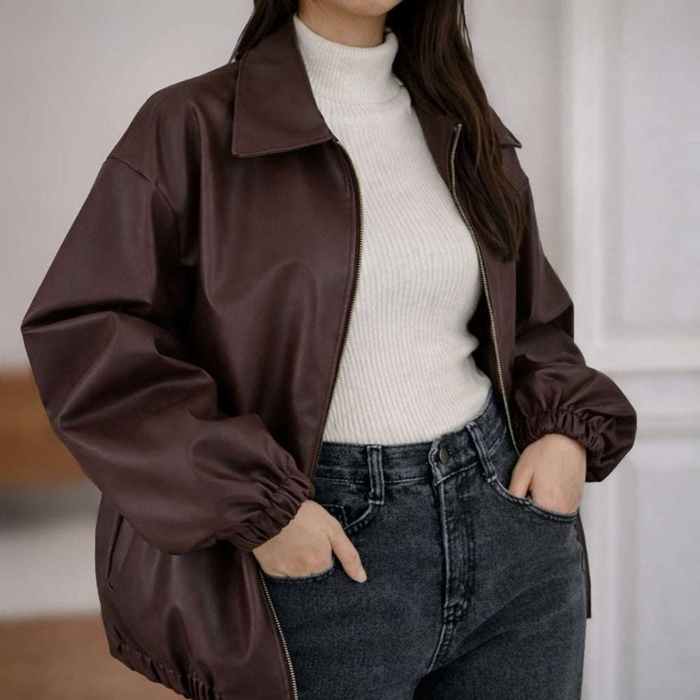 Oversized Leather Jacket