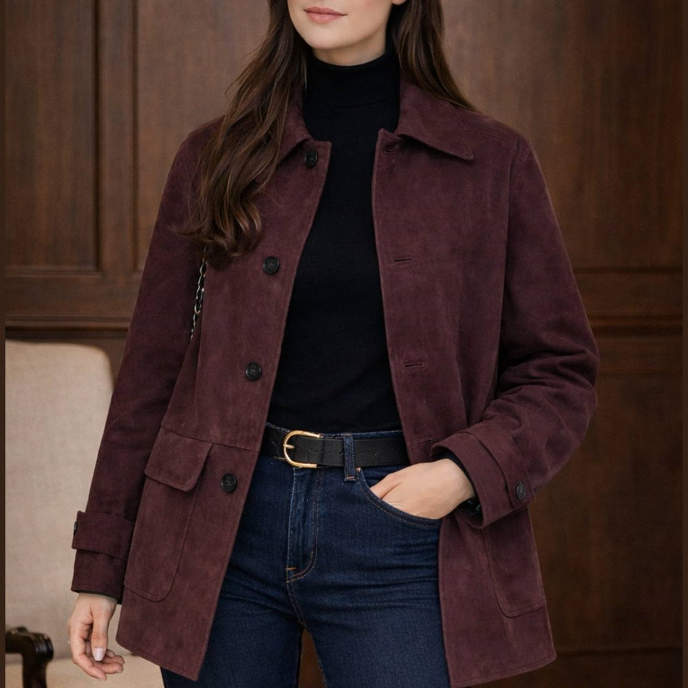 Burgundy Loose Jacket