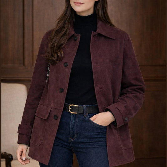 Burgundy Loose Jacket
