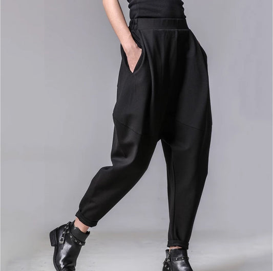 Loose Spliced Pleated Pant