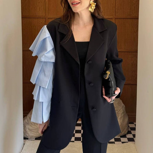 Stylish Ruffled Blazer
