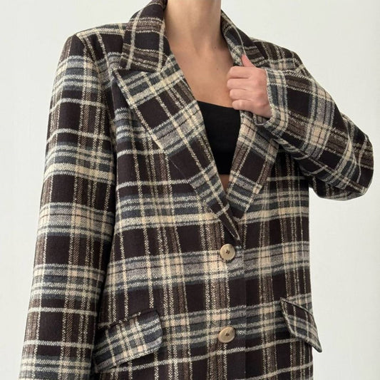 Long Plaid Coat