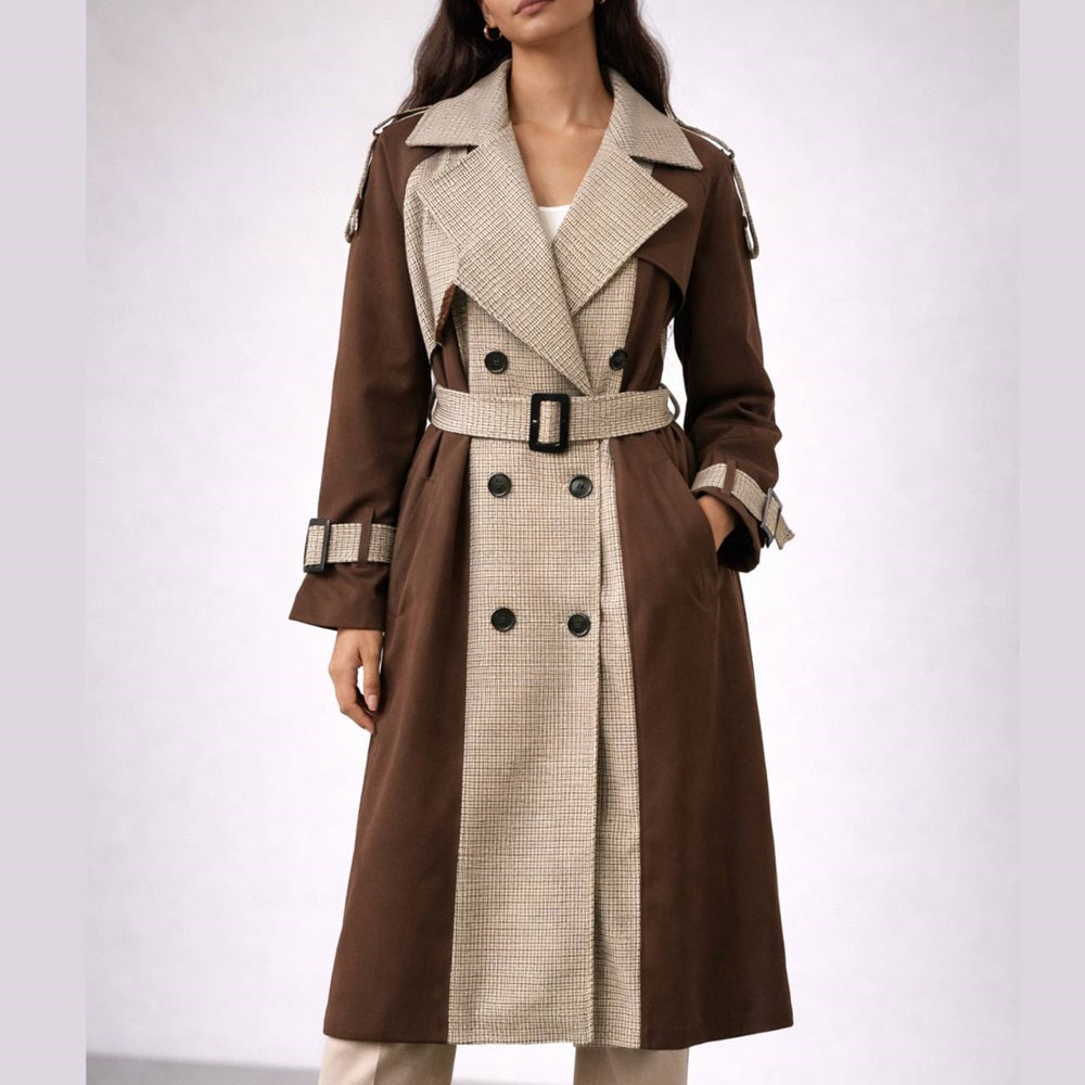 Plaid Two Tone Trench