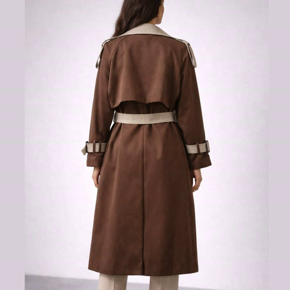 Plaid Two Tone Trench