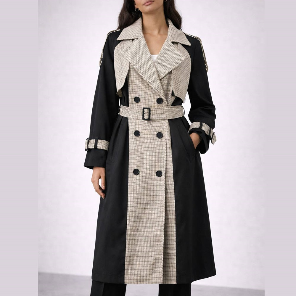 Plaid Two Tone Trench