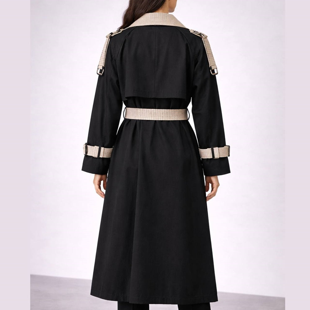 Plaid Two Tone Trench