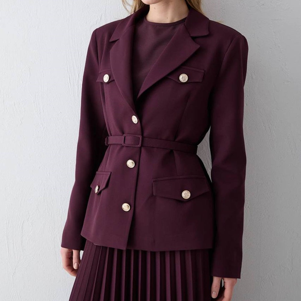 Classic Blazer Pleated Set