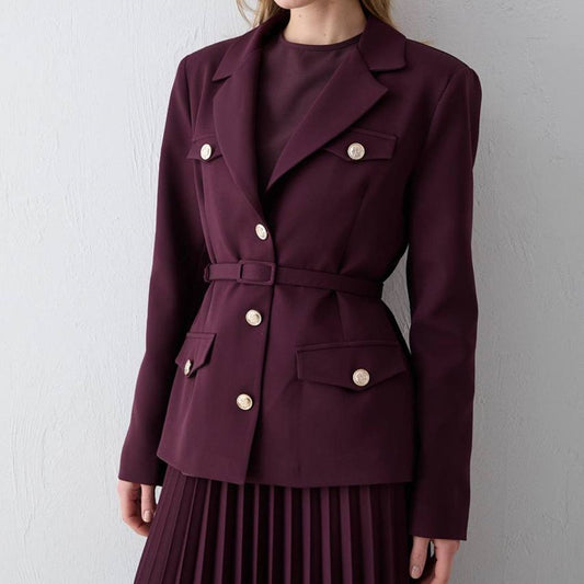 Classic Blazer Pleated Set