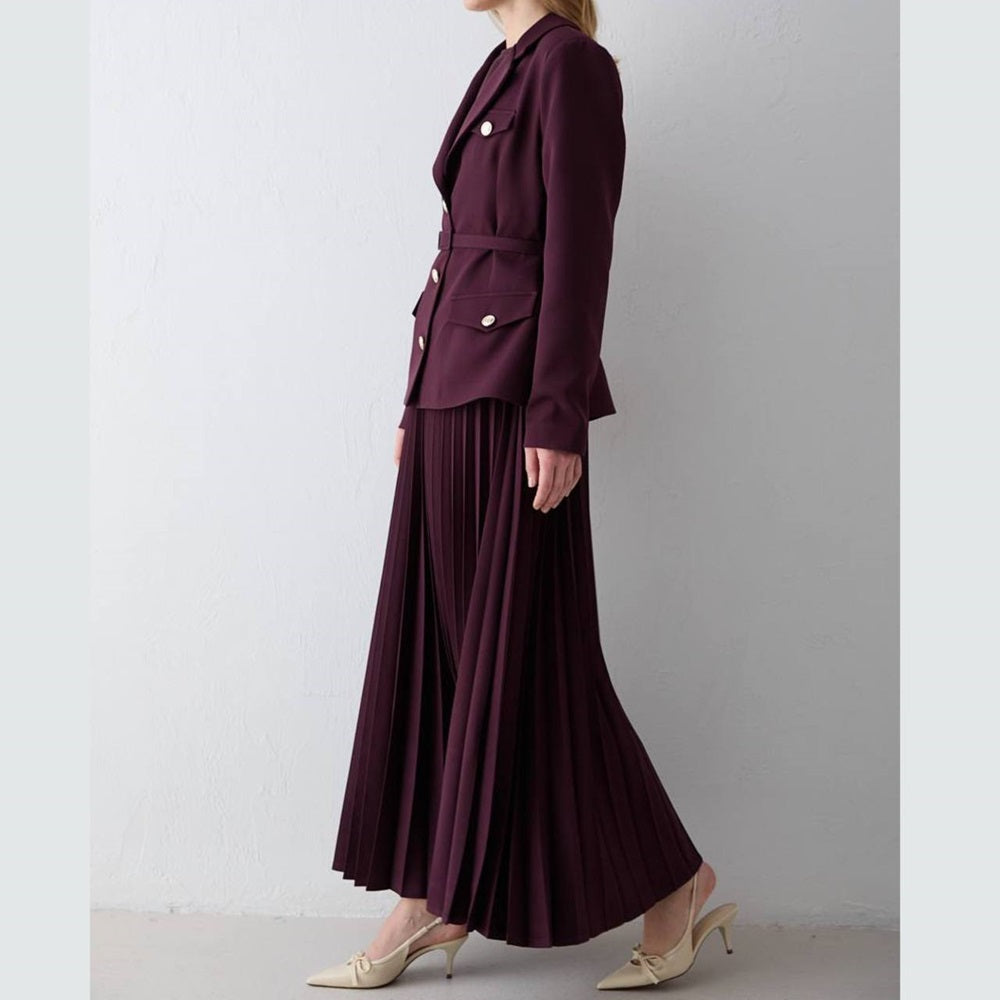 Classic Blazer Pleated Set