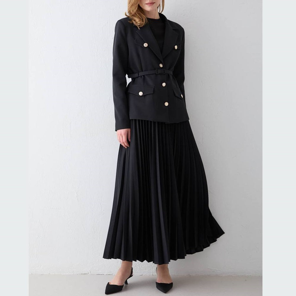 Classic Blazer Pleated Set