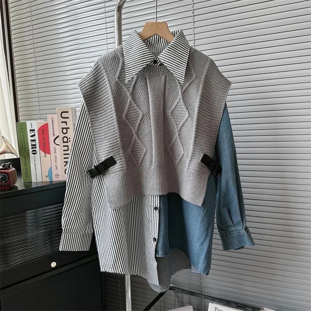 Jeans Shirt With Sweater Piece