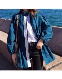 Spring Autumn stand collar long sleeve patchwork jacket