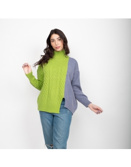 Knitted two colour Turtleneck 